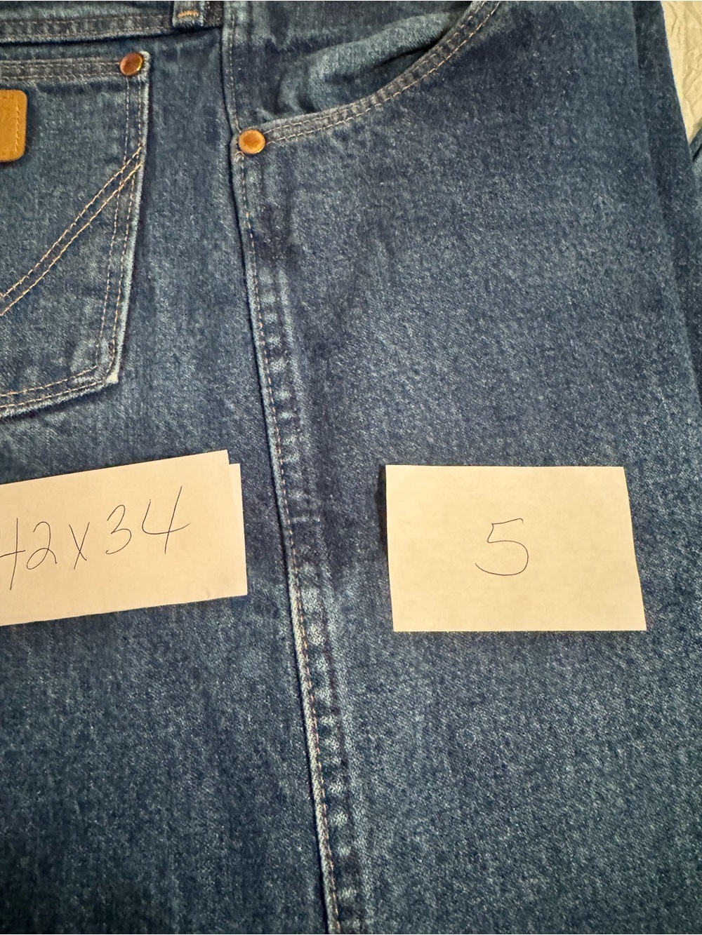 Wrangler Men's Blue Denim Jeans #5 - Picture 3 of 7